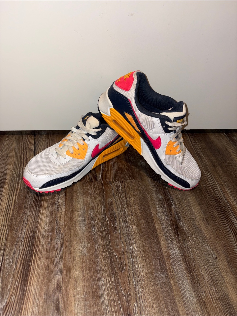 Nike Men’s Air Max Sneakers White Pink Yellow Navy